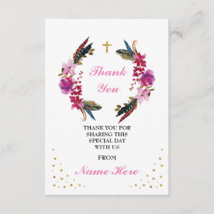 Hartelijk dank voor uw religieuze kruising Floral Bedankkaart