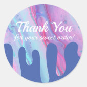 Hartelijk dank voor uw roze roze roze rotsblok ronde sticker (Voorkant)