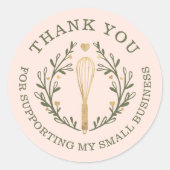 Hartelijk dank voor uw roze zakbankierbakkerij-wit ronde sticker (Voorkant)