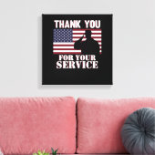 Hartelijk dank voor uw service Happy Veterans Day Canvas Afdruk (Insitu (Woonkamer))