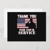 Hartelijk dank voor uw service Happy Veterans Day Uitnodiging Briefkaart (Voorkant / Achterkant)