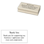 Hartelijk dank voor uw steun aan mijn bedrijf rubberstempel (Gestempeld)
