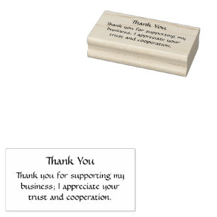 Hartelijk dank voor uw steun aan mijn bedrijf rubberstempel