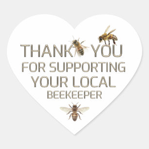 Hartelijk dank voor uw steun aan uw lokale imkerij hart sticker