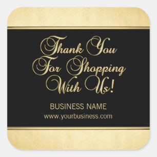 Hartelijk dank voor uw winkels met ons Business Go Vierkante Sticker