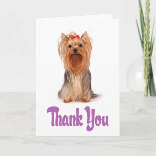 Hartelijk dank voor uw Yorkshire Terrier Puppy Car Bedankkaart (Voorkant)