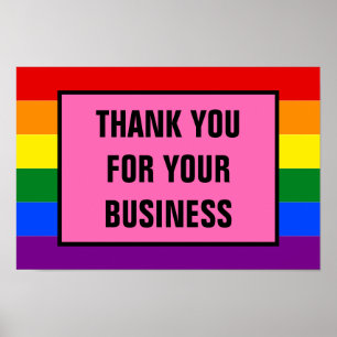 Hartelijk dank voor uw zakelijke LGBT-klanten Rain Poster