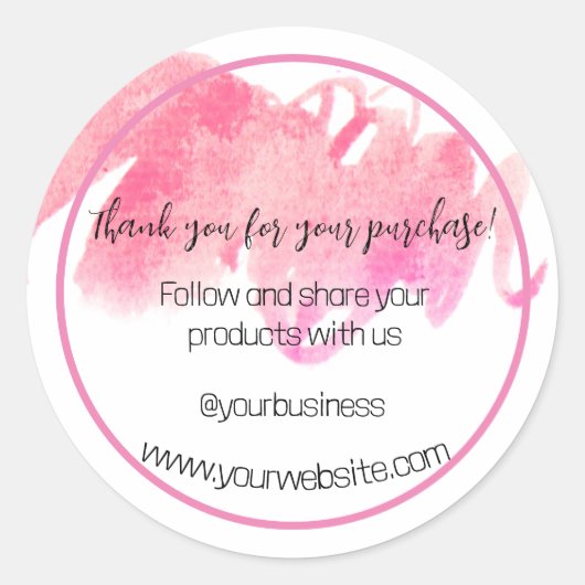 Hartelijk dank voor uw zakelijke Sticker (Voorkant)