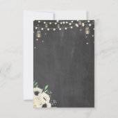 Hartelijk dank voor Verloving Fireflies Chalk Flor Bedankkaart (Achterkant)