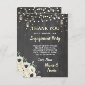 Hartelijk dank voor Verloving Fireflies Chalk Flor Bedankkaart (Voorkant / Achterkant)