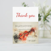 Hartelijk dank voor Violin Music Lessons Teacher v Bedankkaart (Staand voorkant)