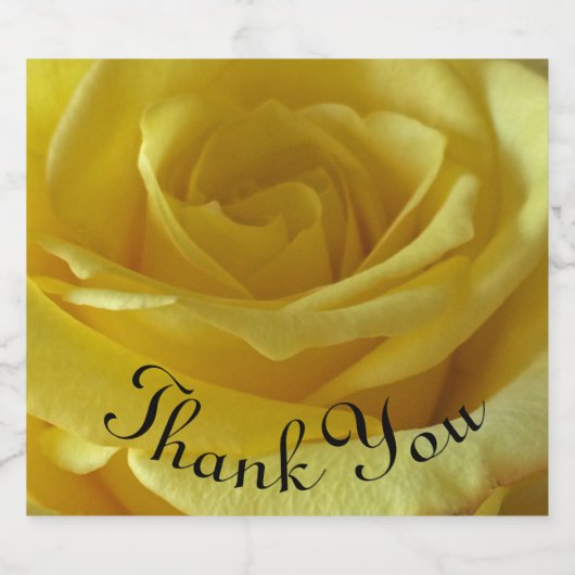 Hartelijk dank. Vriendschap Gele Rose Foto Floral Bier Etiket (Enkel label)