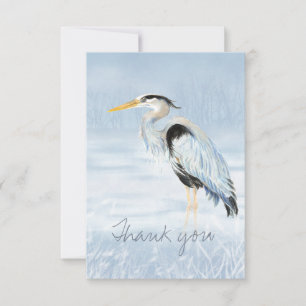 Hartelijk dank Waterverf - Grote Blauwe Heron Bird Bedankkaart