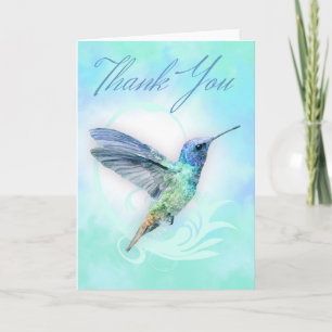 Hartelijk dank - Waterverf Hummingbird Print Card Bedankkaart