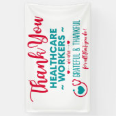 Hartelijk dank, werknemers in de gezondheidszorg spandoek (Verticaal)