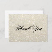 Hartelijk dank - White Gold Glit Fab Bedankkaart (Voorkant / Achterkant)