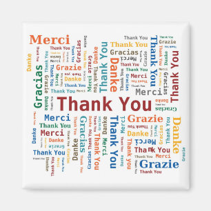 Hartelijk dank, Word Cloud - 5 talen - Multicolore Magneet