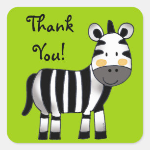 Hartelijk dank (zebra) vierkante sticker