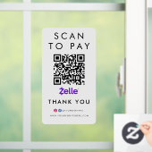 Hartelijk dank, Zelle Modern Scan om QR Code White Raamsticker (Huis)