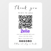 Hartelijk dank: Zelle QR Code Scan om Moderne Wit Raamsticker (Vel)