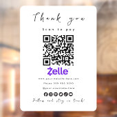 Hartelijk dank: Zelle QR Code Scan om Moderne Wit Raamsticker (Vel 2)