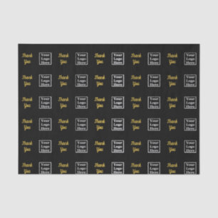 Hartelijk dank, zwart en goudje, het Logo hier Tissuepapier