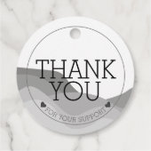 Hartelijk dank, zwart-wit rondhangen Label (Achterkant)