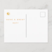 Hartelijk gefeliciteerd! Lieve waterverf zon Briefkaart (Achterkant)