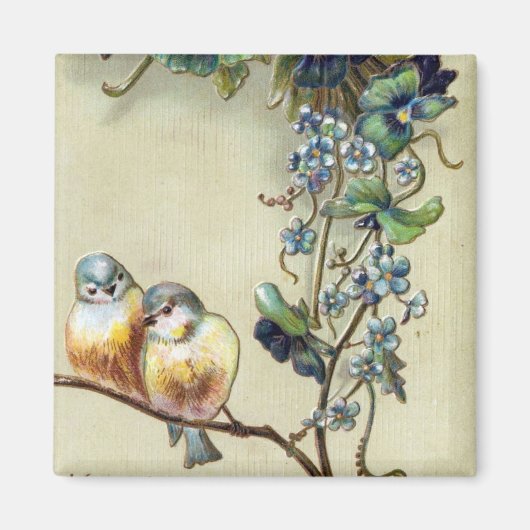 Hartelijk gefeliciteerd  vogels magneet (Voorkant)