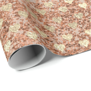 Hartelijk glitter roze Rose Gold Crystals Klein gl Cadeaupapier