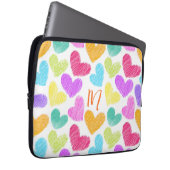Hartelijk Kleurrijk Hart Pastel Valentijn Liefde M Laptop Sleeve (Voorkant Rechts)