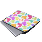 Hartelijk Kleurrijk Hart Pastel Valentijn Liefde M Laptop Sleeve (Voorkant onderkant)