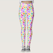 Hartelijk Kleurrijk Hart Pastel Valentijn Liefde M Leggings (Voorkant)