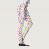 Hartelijk Kleurrijk Hart Pastel Valentijn Liefde M Leggings (Rechts)
