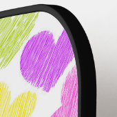 Hartelijk Kleurrijk Hart Pastel Valentijn Liefde M Pickleball Paddle (Links Detail)