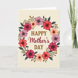 Hartelijk Moederdagkaart met Bloemen Kaart