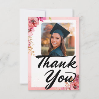 Hartelijk notitie tante Afstuderen foto Floral Bedankkaart