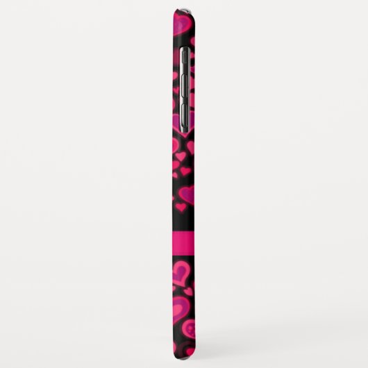 Hartelijk roze roze lint, zwart Case-Mate iPhone case (Achterkant/links)