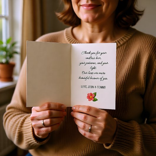 Hartelijk script gepersonaliseerde fotokaart kaart