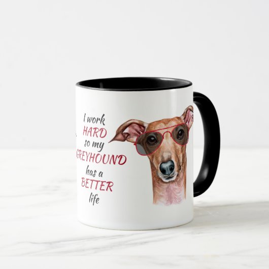 Hartelijk werk voor mijn Italiaanse Greyhound Dog Mok (Voorkant rechts)