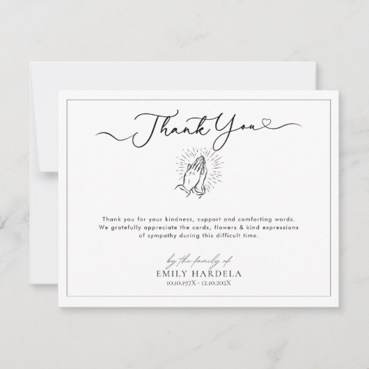 Hartelijke begrafenis Dank u kaart Blauwe Bloemen (Voorkant)