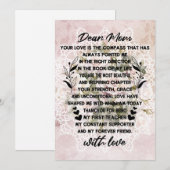 Hartelijke brief aan mama feestdagenkaart (Voorkant / Achterkant)