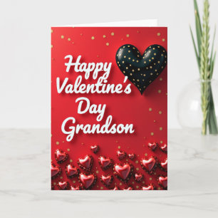 Hartelijke Glitter Kleinzoon Valentijnskaart Kaart