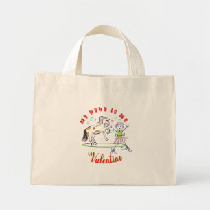 Hartelijke hoeven: mijn Pony is mijn Valentijn Mini Tote Bag
