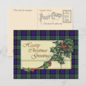 Hartelijke kerstgroeten, Graham Tartan Feestdagenkaart (Voorkant / Achterkant)