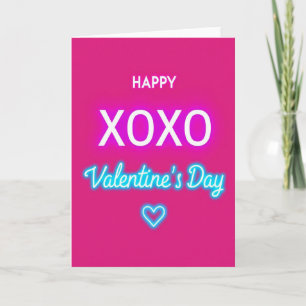 Hartelijke Neon Valentijnskaart Kaart