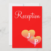 Hartelijke Ontvangstkaarten met Rode Monogram en Z Kaart (Voorkant)