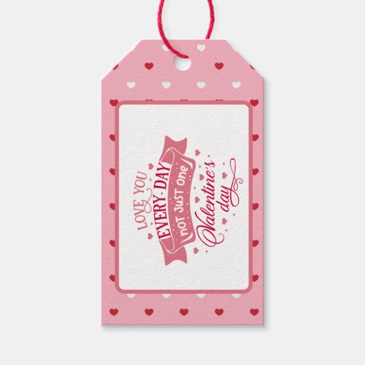 Hartelijke Valentijnse rode en romantische boodsch Cadeaulabel (Voorkant)