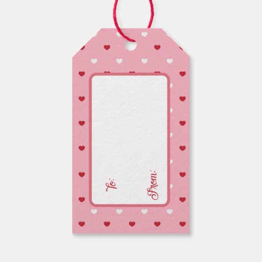 Hartelijke Valentijnse rode en romantische boodsch Cadeaulabel (Achterkant)