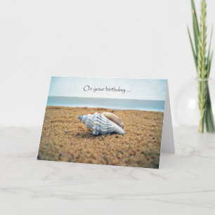 Hartelijke verjaardagswensen voor het strand met s kaart